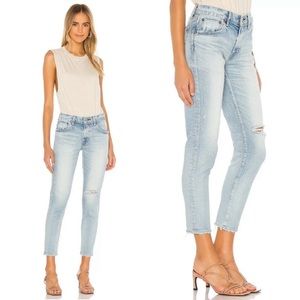 MOUSSY VINTAGE Vivian Distressed Skinny Jeans In Light Blue SIZE 25